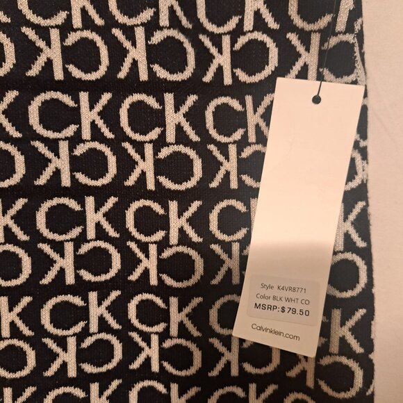 Calvin Klein Women's All Over Logo Black & White Knit Skirt K4VR8771‎ NWT Size L - Picture 4 of 6